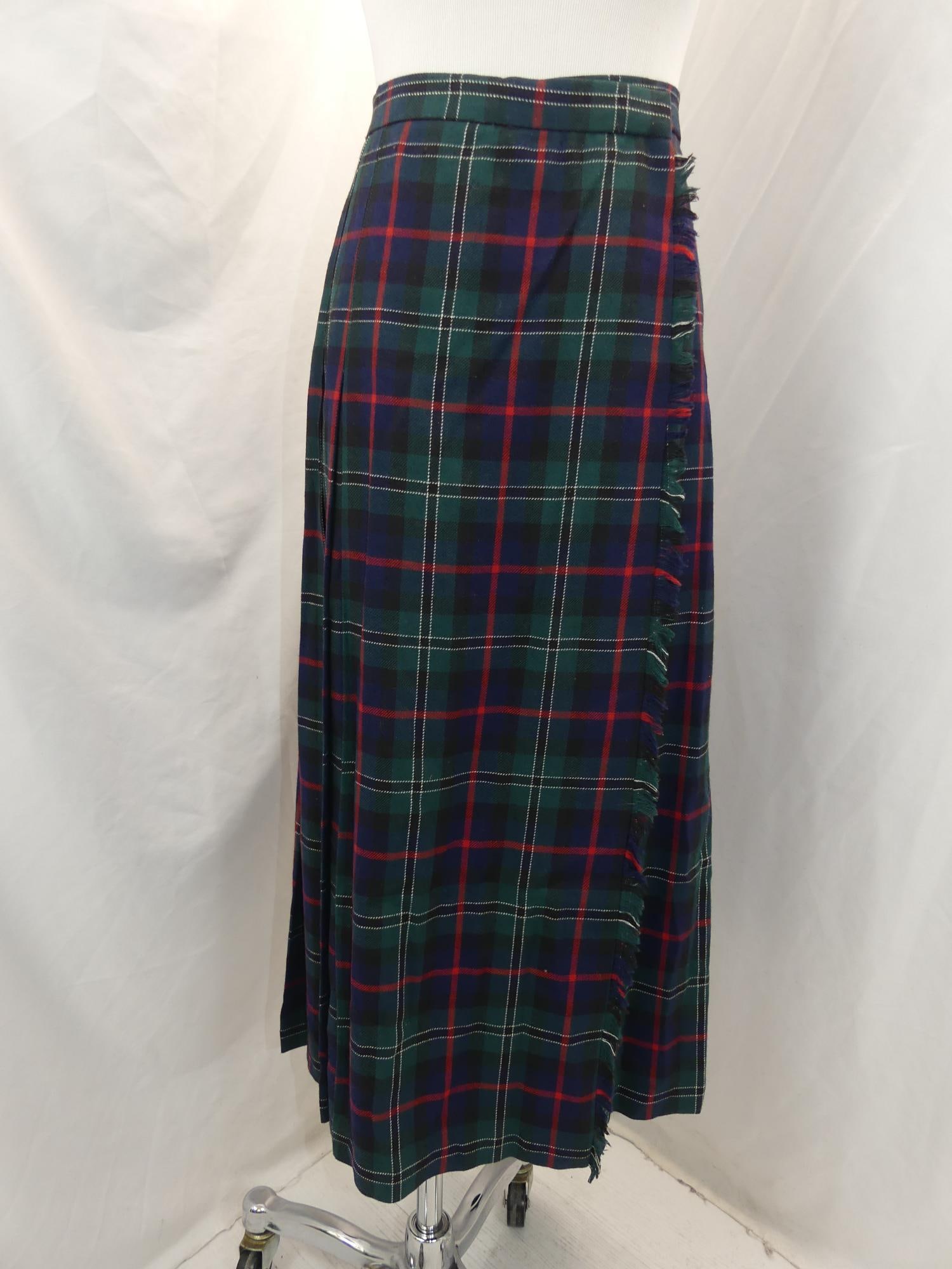 Vintage 1960/70's Ellen Tracy Plaid Wool Kilt Skirt (1 of 5)