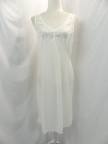 Vintage Old Store Stock White Nylon & Lace Full Slip