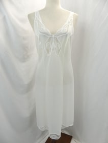 Vintage Old Store Stock White Nylon & Lace Full Slip