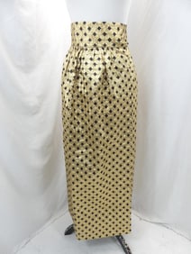 Vintage Gold & Black Metallic Tinsel Maxi Skirt