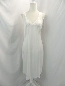 Vintage Old Store Stock White Nylon & Lace Full Slip