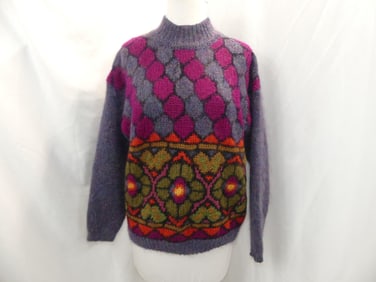 Vintage Jeanne Pierre Colorful Mohair Sweater