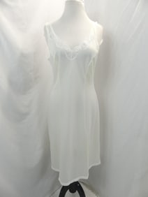 Vintage Old Store Stock White Nylon & Lace Full Slip