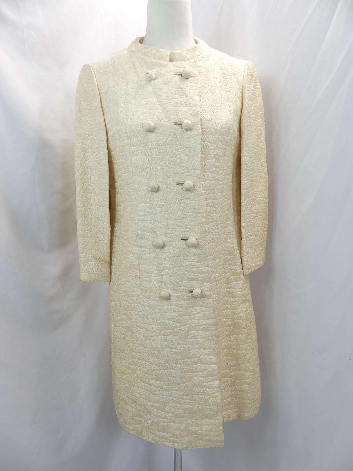 Vintage 1950/60's Charles Summer Cream Silk Coat (1 of 8)
