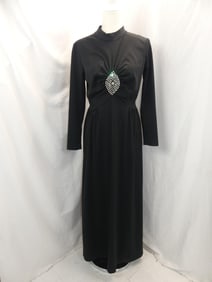 Vintage 1960/70's Black Full Length Gown with Beads