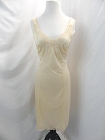 Vintage Peach Nylon & Lace Old Store Stock Full Slip