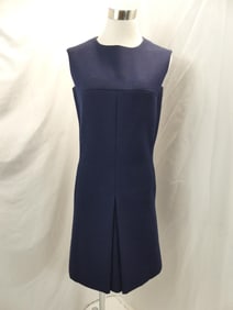 Vintage 1960's Navy Blue Wool Shift