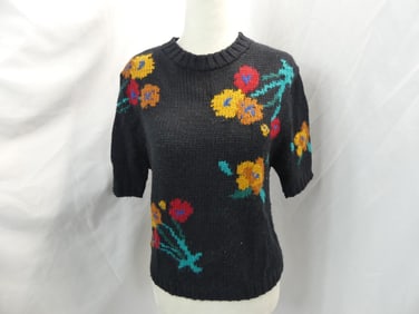 Vintage 1970's Jones New York Black Knit Sweater