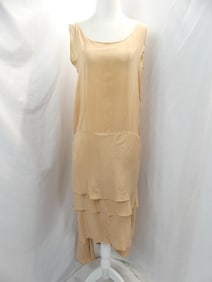 Vintage 1920's Peach Silk Layered Flapper Dress