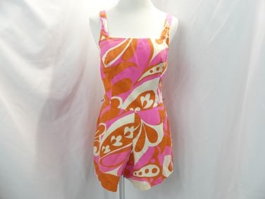 Vintage 1960's Catalina Pink & Orange Swim/Play Suit