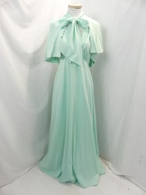 Vintage 1970's Davids by Minerva Mint Green Gown