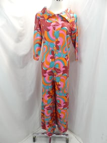 Vintage 1970's Flower Power Mod Jump Suit
