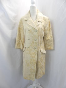 Vintage 1960's Anthony's Beige Cut Velvet Coat