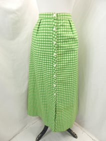 Vintage 1970's Austin Hill Green & White Check Skirt
