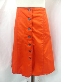 Vintage 1970's Red Cotton Button Front Skirt