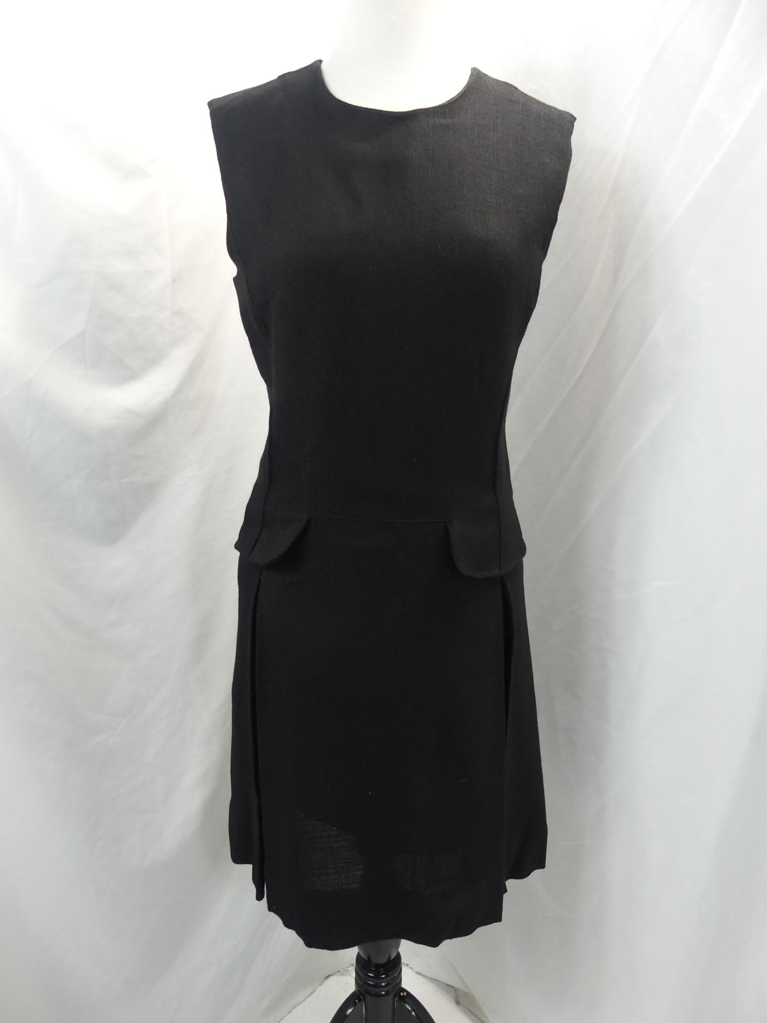 Vintage 1960's Nantucket Naturals Black Linen Shift: approx. 36 bust, 32 waist, good condition, see photo's