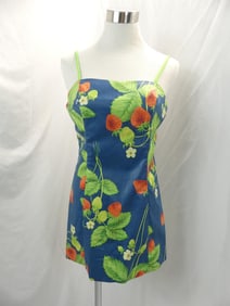 1960's Beach House Strawberry Print Playsuit Top