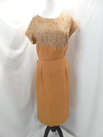 Vintage 1960's Lace & Rayon Sheath Dress