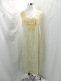 Vintage 1920's Green Silk & Lace Negligee
