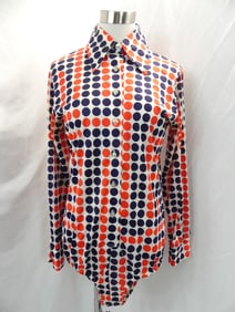 Vintage 1970's Poly Knit Red, White & Blue Body Suit