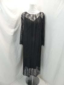 Vintage Marina Rinaldi Black Lace Shirt with Slip