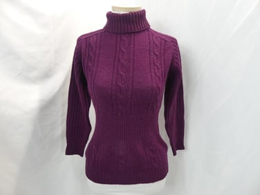 Vintage 1970's Full Fashioned Cranberry Turtleneck