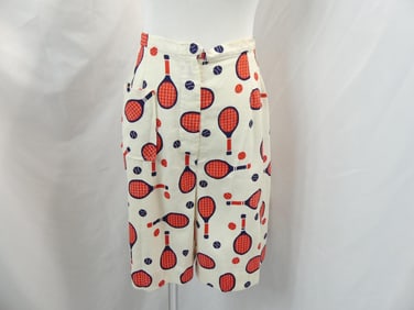 Vintage 1950/60's Tennis Print Bermuda Shorts