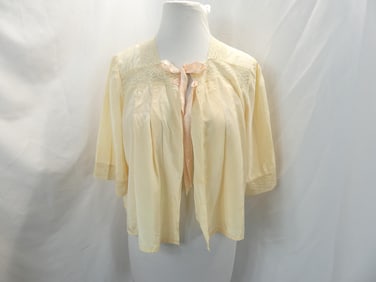 Vintage 1930's Rayon & Lace Bed Jacket