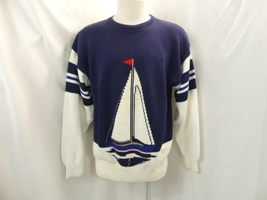 Vintage 1980's Lord & Taylor Sweater with Sail Boat