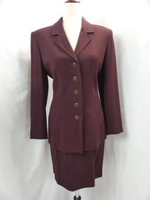 Vintage 1980's Albert Nipon Maron Skirt Set