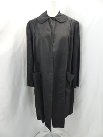 Vintage 1950's Black Satin Clutch Coat