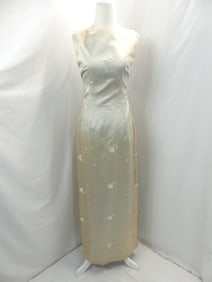 Vintage 1960's Shift Style Gown with Embroidery