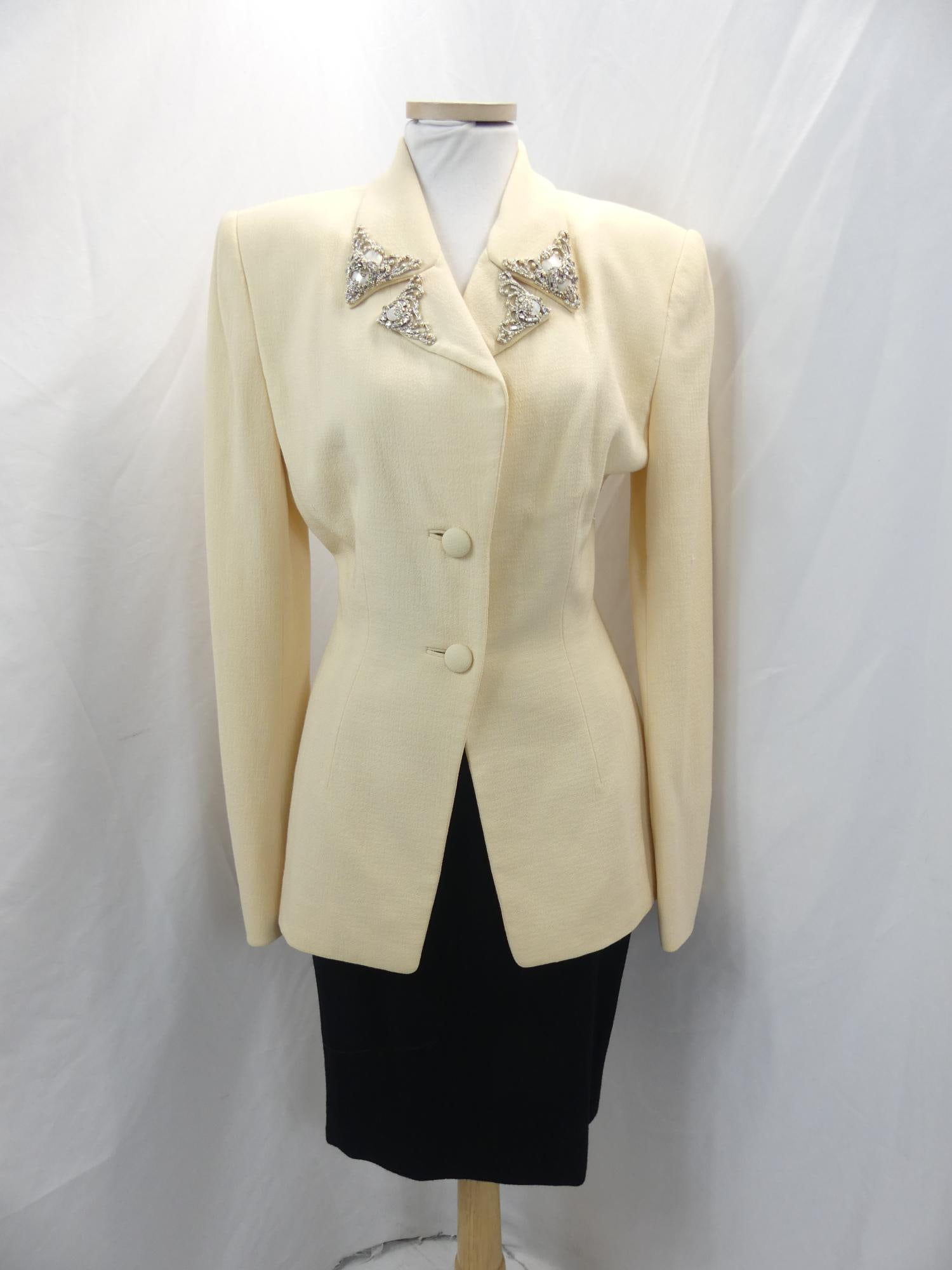 Vintage 1980's Badgley Mischka Jacket with Skirt: this is not a matched set, the skirt doesn't have a label, approx. 34 bust, 24 waist, some pulls on jacket at shoulders see photo's