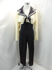 Vintage 1980's Karen Alexander Sailor Style Jump Suit