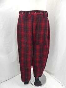Vintage 1940s Woolrich Red Plaid Wool Hunting Pants