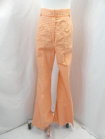 Vintage 1970s Intuitions Orange Check Summer Pants