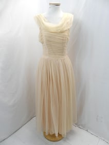 Vintage 1950's Sheer Peach Gown