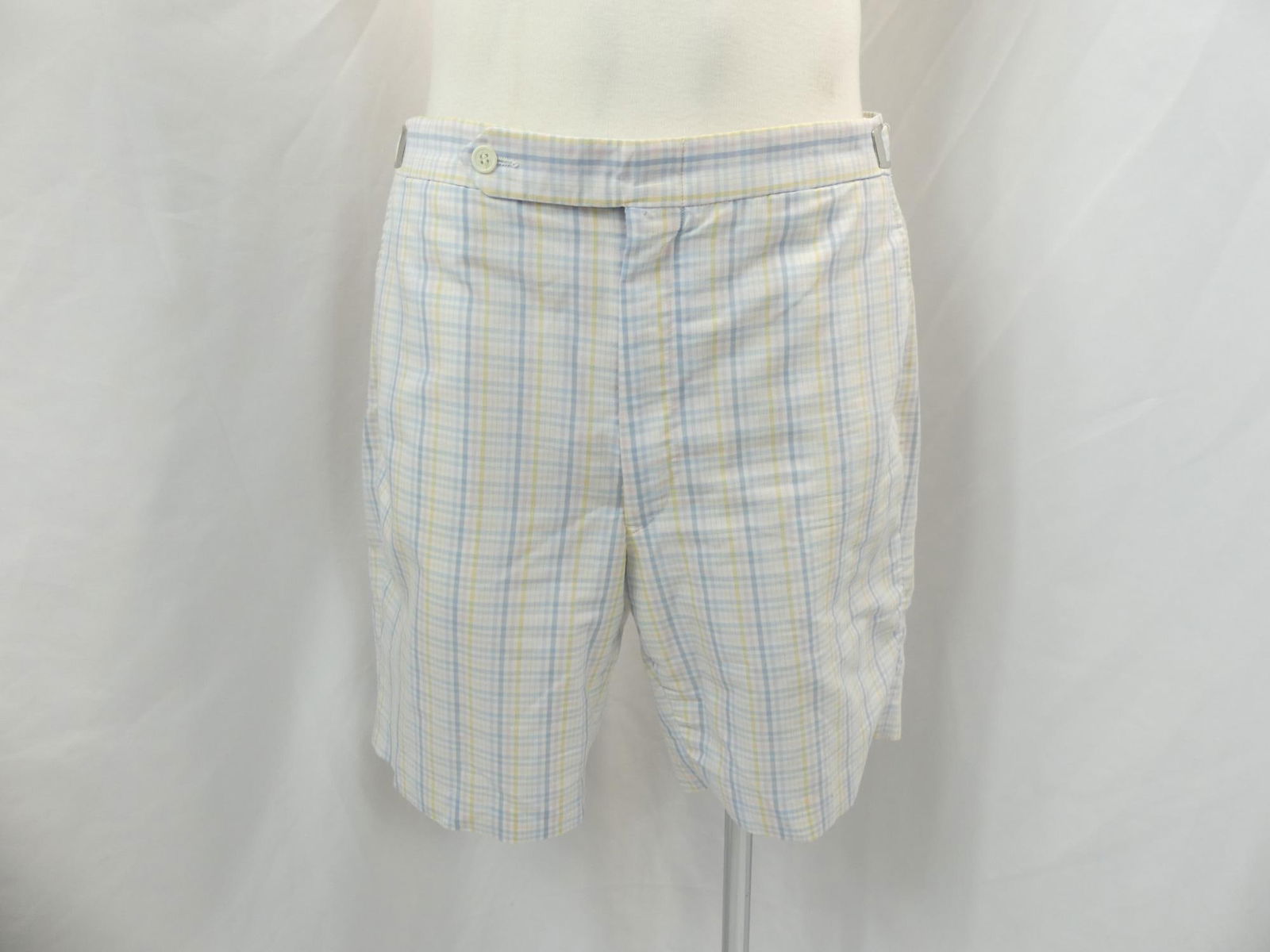Vintage Breez-Tex Men's Blue Plaid Cotton Shorts (1 of 5)