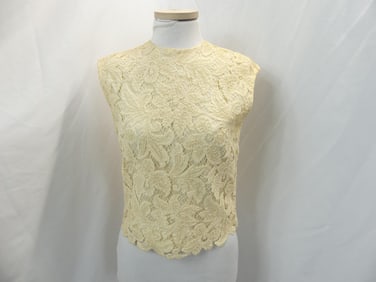 Vintage 1940's Lace & silk Sleeveless Blouse