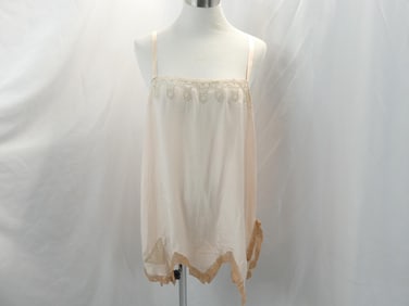Vintage 1920's Pink Silk & Lace Teddy