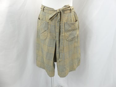 Vintage 1970's Plaid Cotton Skort