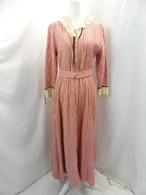 Vintage Barsarobe Red Cotton Quilted Robe