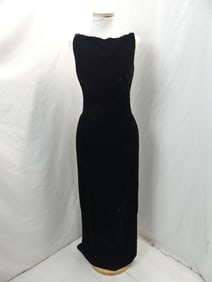 Vintage 1960's Mr. Mort Black Velvet Gown