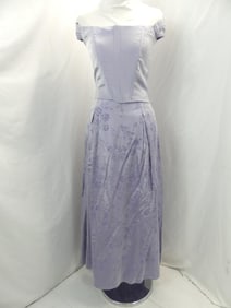 Vintage 1980's Be Smart Purple Flocked Skirt Set