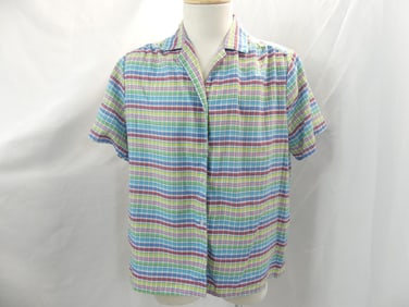 Vintage 1970's Eccotoo Plaid Cotton Men's Shirt