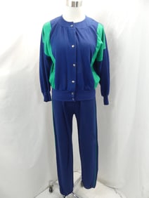 Vintage 1970-80's Blue & Green Jogging Suit