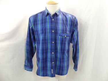 Vintage Royal Robbins Men's Blue Plaid Cotton Shirt