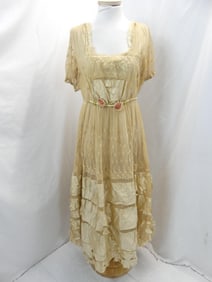 Antique 1910's Lace & Silk wedding Dress