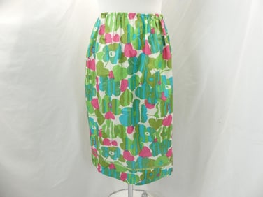 Vintage Green, Pink & Blue Floral Half Slip