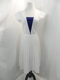 Vintage 1960's Good Times White & Navy Day Dress